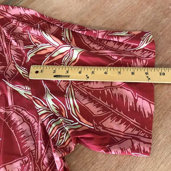 Bishop Street Hawaiian Shirt Men 2XL Red Floral Button Up Pocket Short Sleeve - Picture 9 of 11